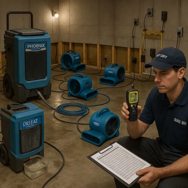 Structural Drying and Dehumidification process in Garden City Park, NY